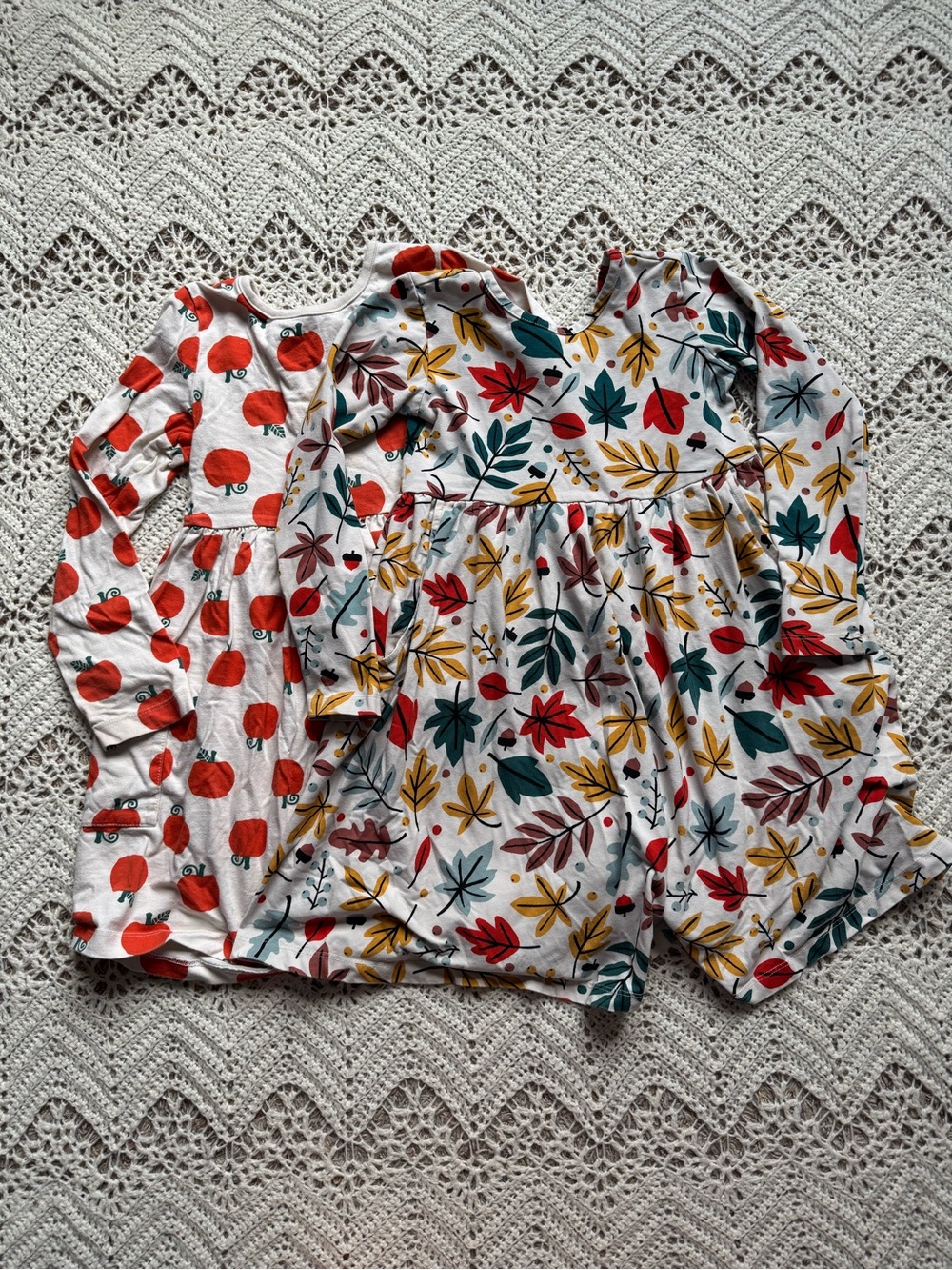 Hanna Andersson Girl Size 6-7 Fall Dresses Pumpkin Leaf’s Long Sleeve Play